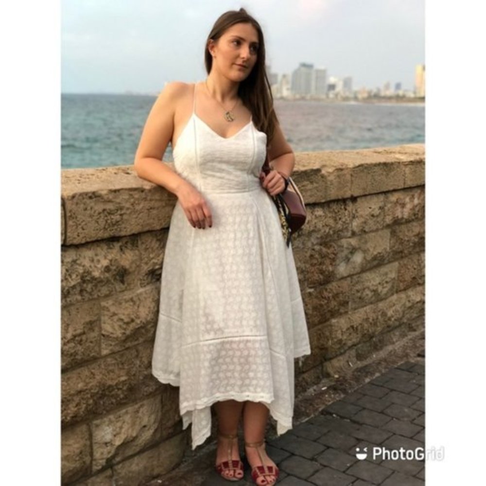 Doe & Rae Lace Handkerchief midi dress